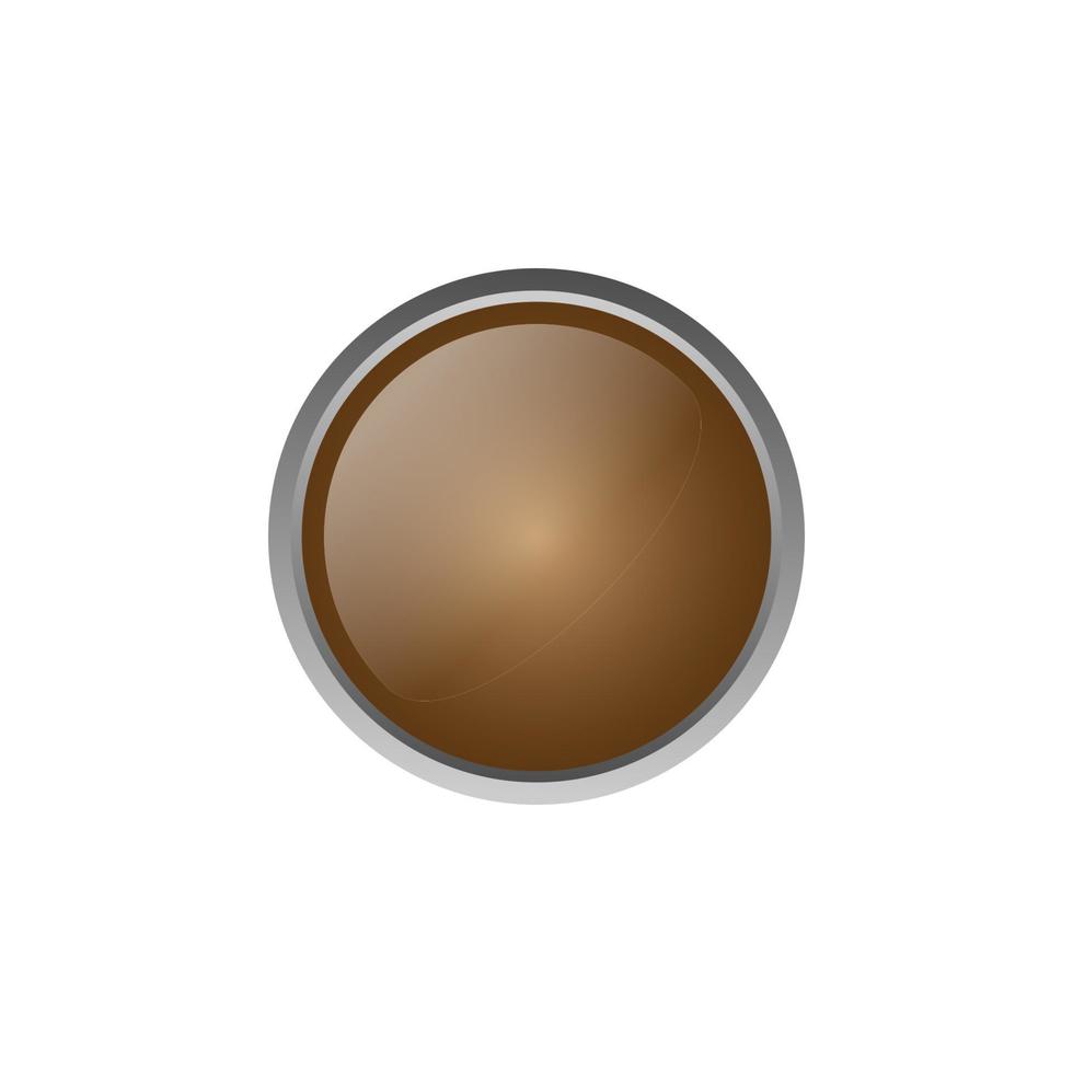 brown Glossy 3D vector button isolated . perfect for any purposes