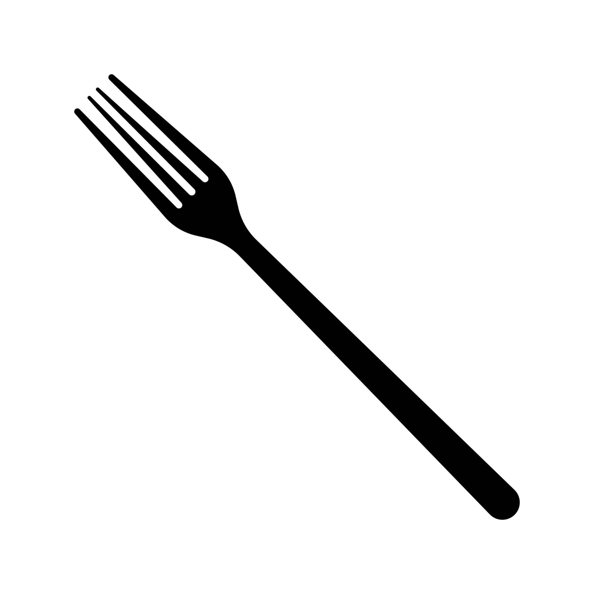 fork icon vector. silhouette illustration of dinner fork for any purposes. 22014123 Vector Art