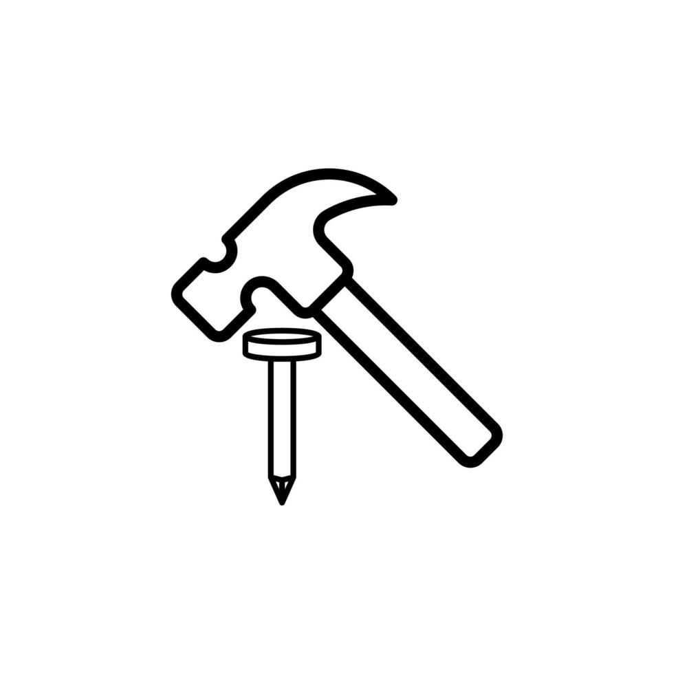 hammer and nail icon vector illustration