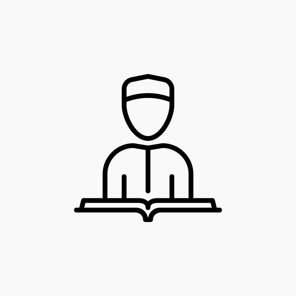 vector illustration of muslim reading icon. editable graphic design. perfect for ramadan element