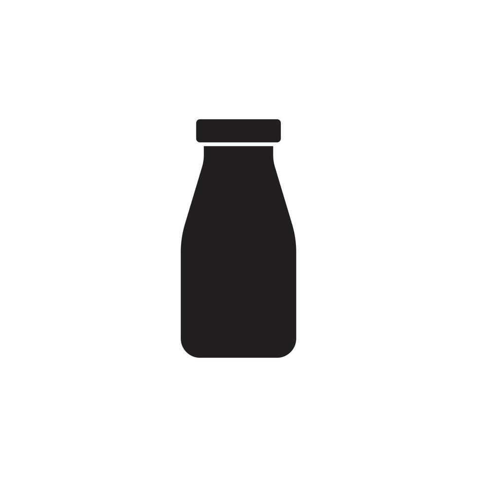 Glass Milk bootle Icon isolated on white background vector