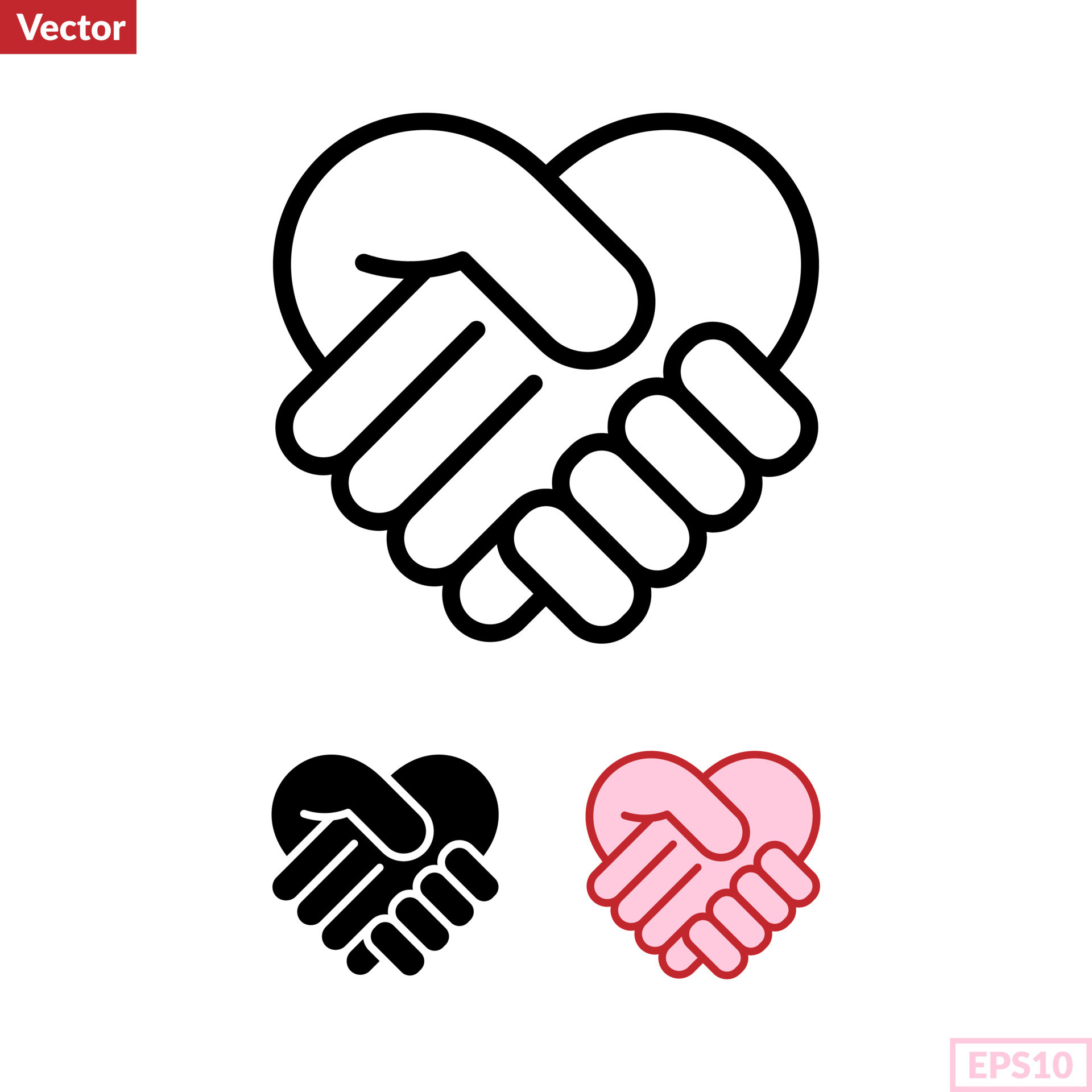 Handshake, heart symbol icon vector illustration 22014145 Vector Art at ...