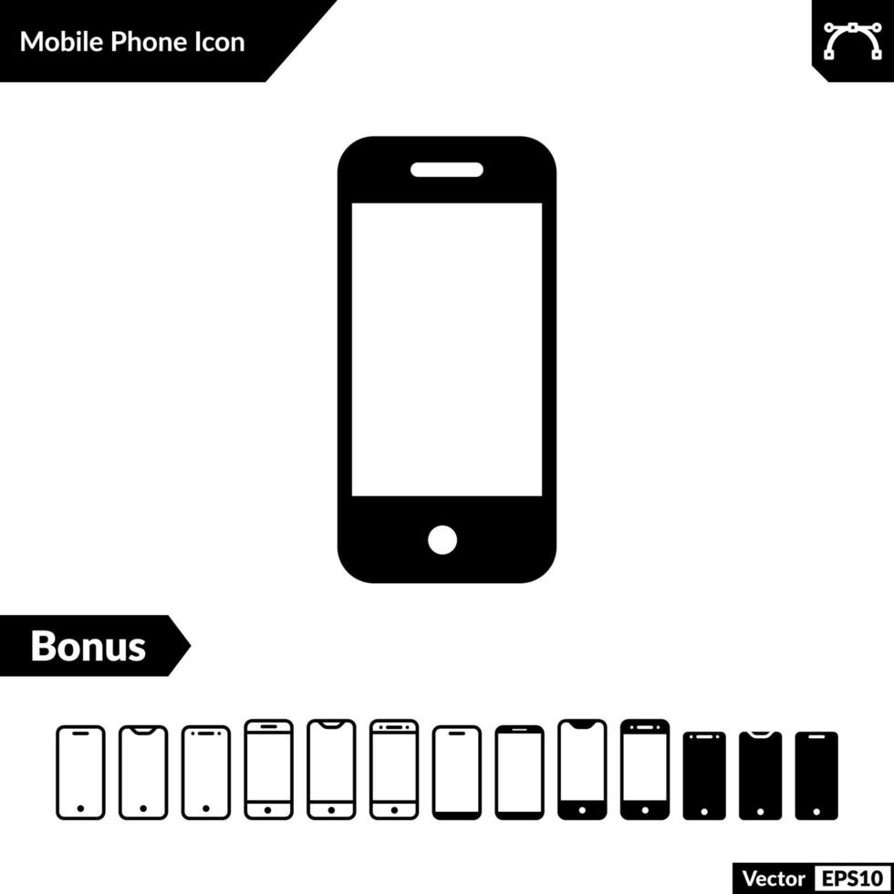 mobile phone icon vector with extra bonus. smartphone icon vector