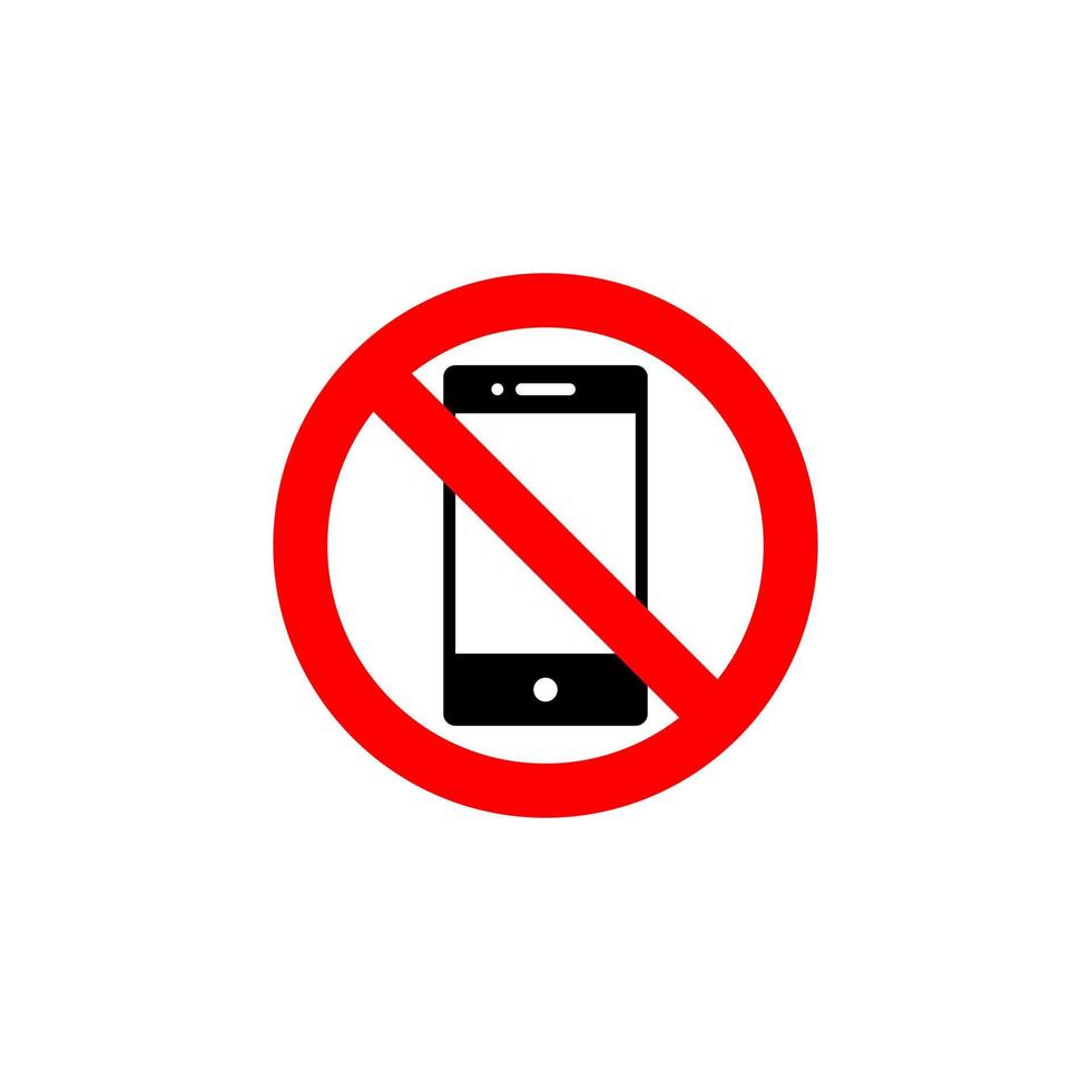 no mobile phones for public information sign vector EPS10 illustration