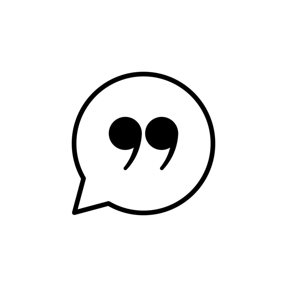 quote icon. quotation mark in bubble chat vector