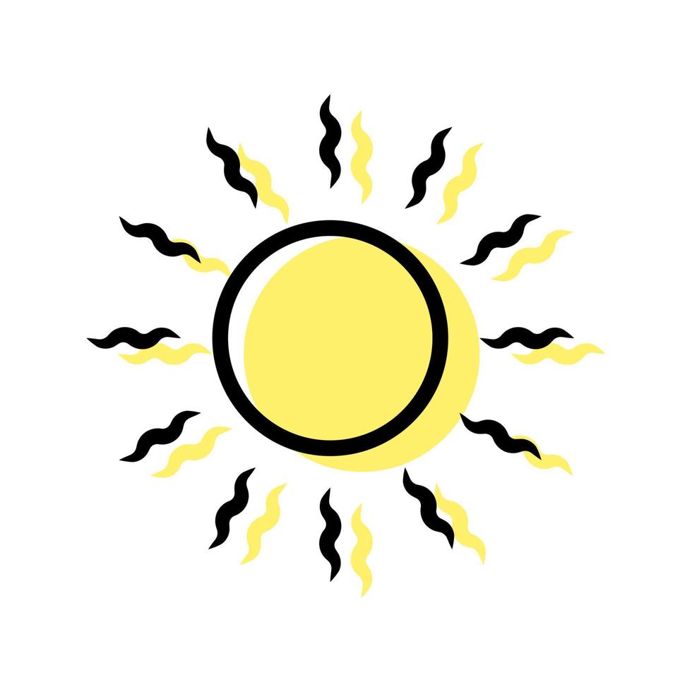 sun icon vector isolated on white background.