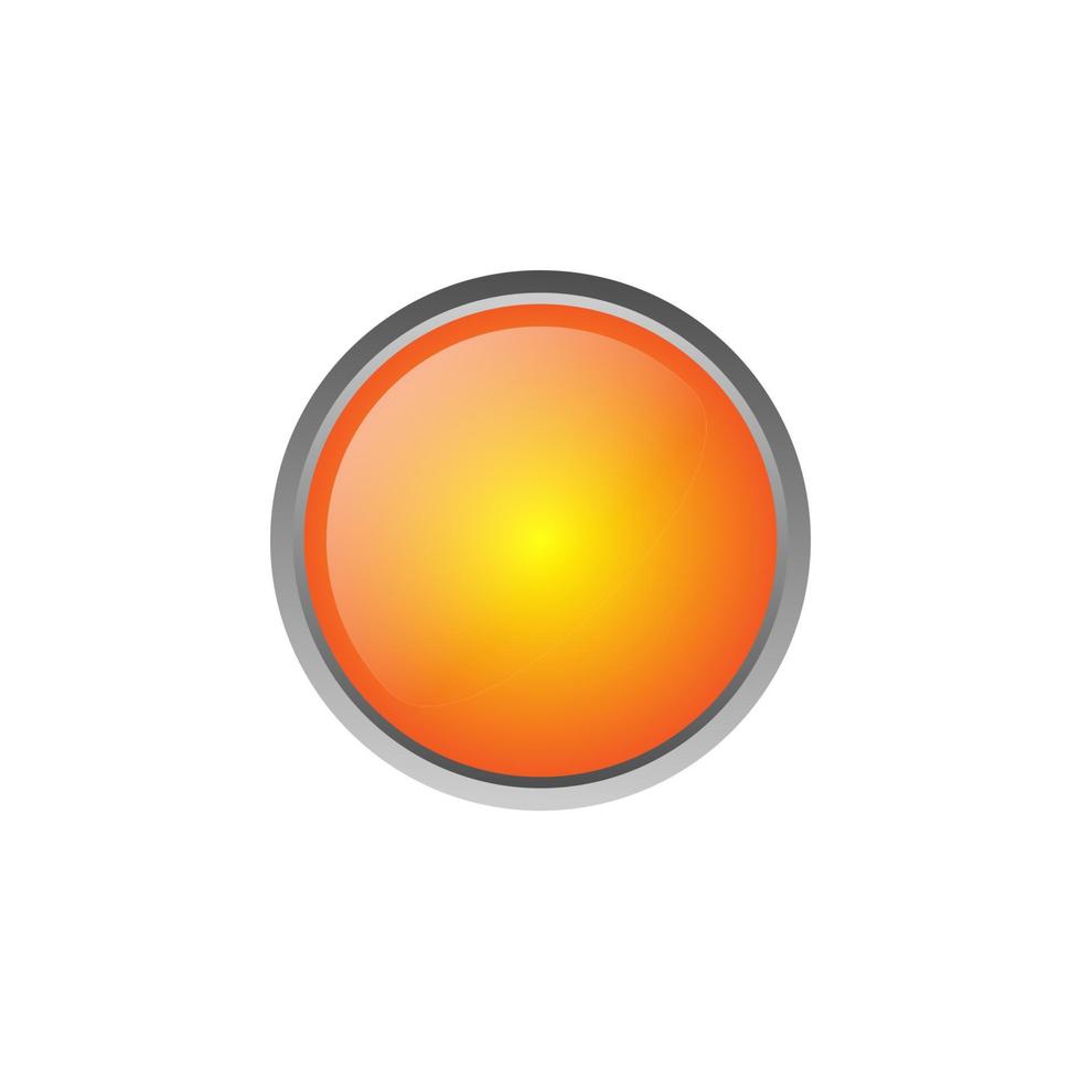 orange Glossy 3D vector button isolated . perfect for any purposes