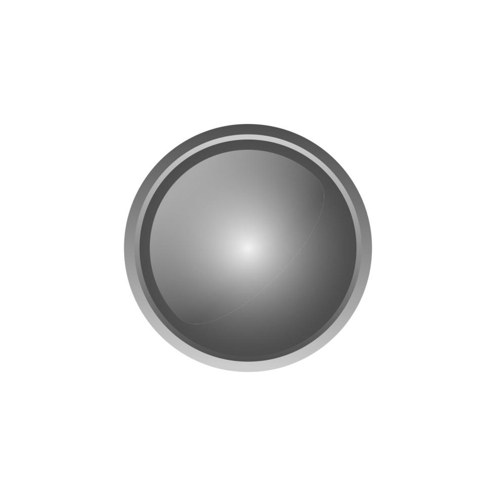 silver Glossy 3D vector button isolated . perfect for any purposes