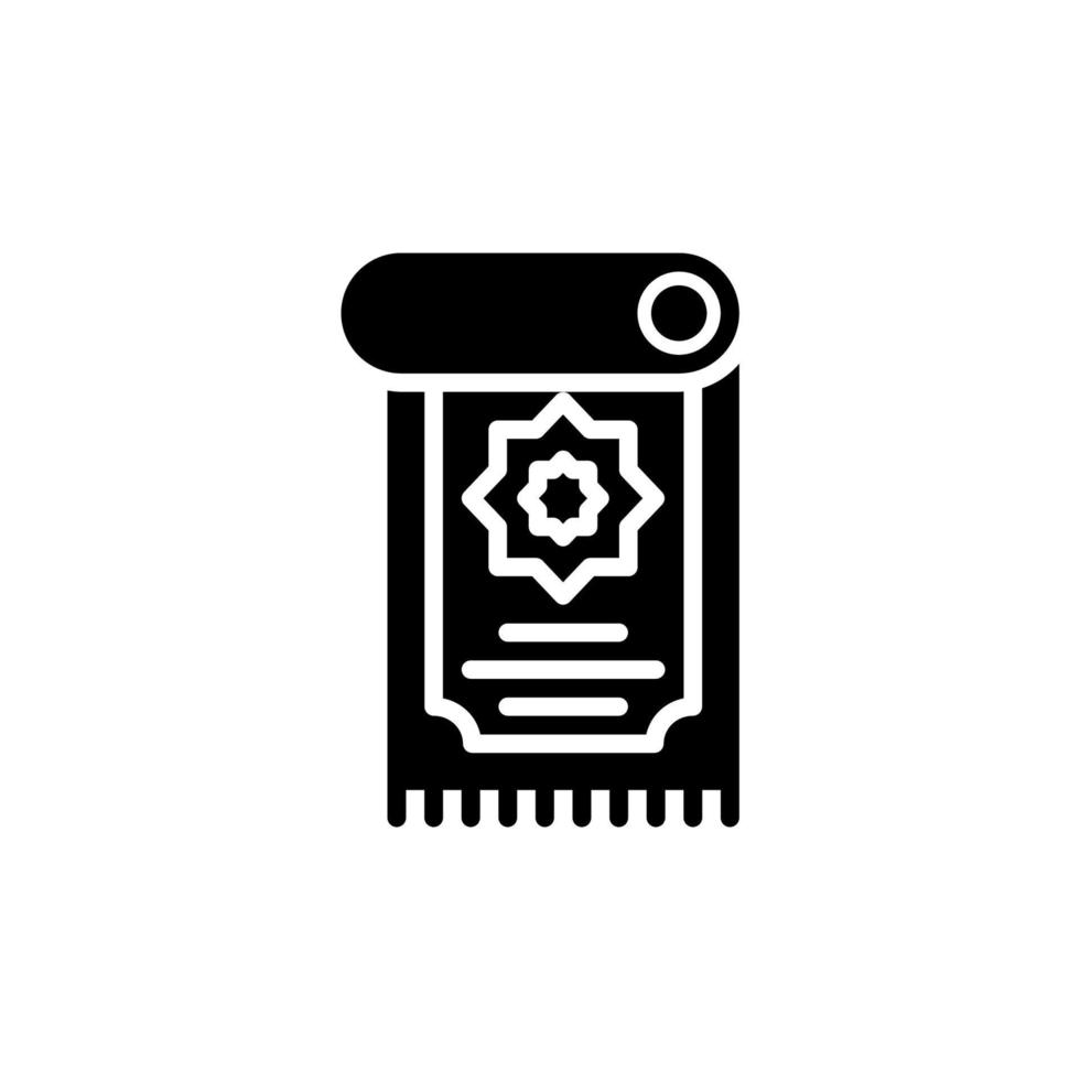 vector illustration of prayer mat icon with glyph style.