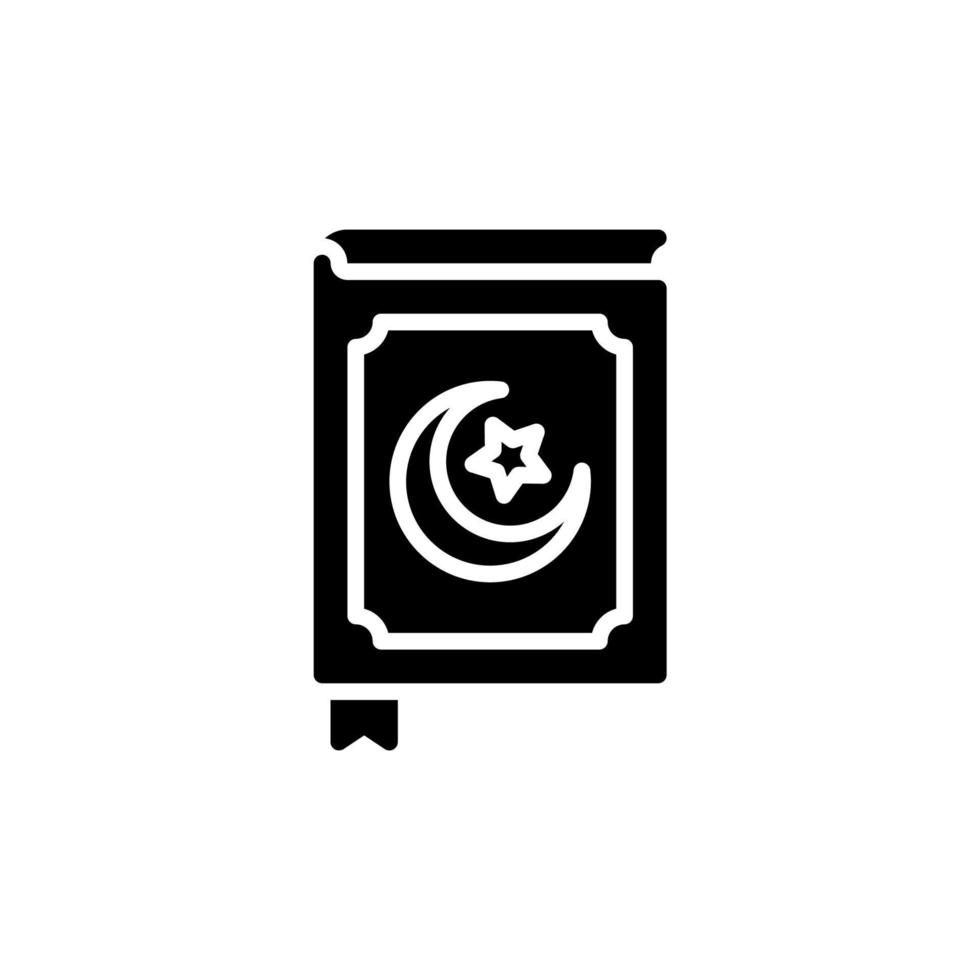 vector illustration of quran icon with glyph style.