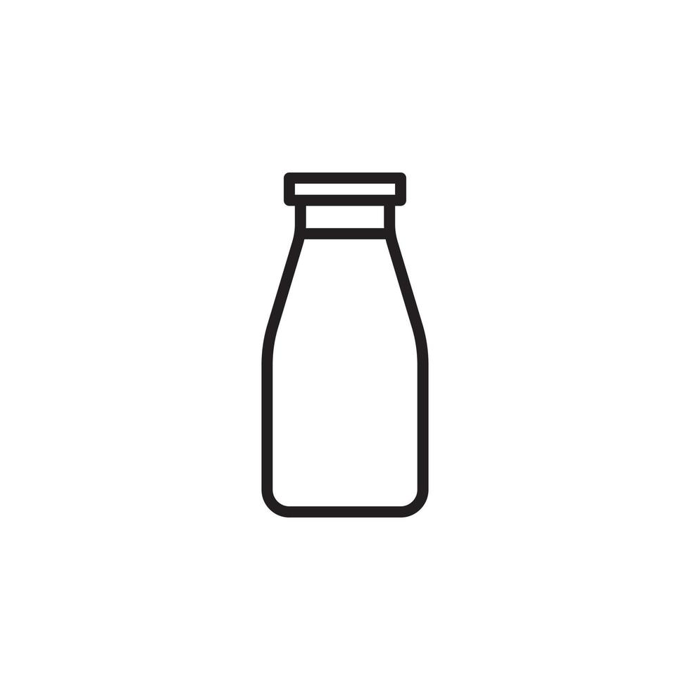 Glass Milk bootle Icon isolated on white background vector