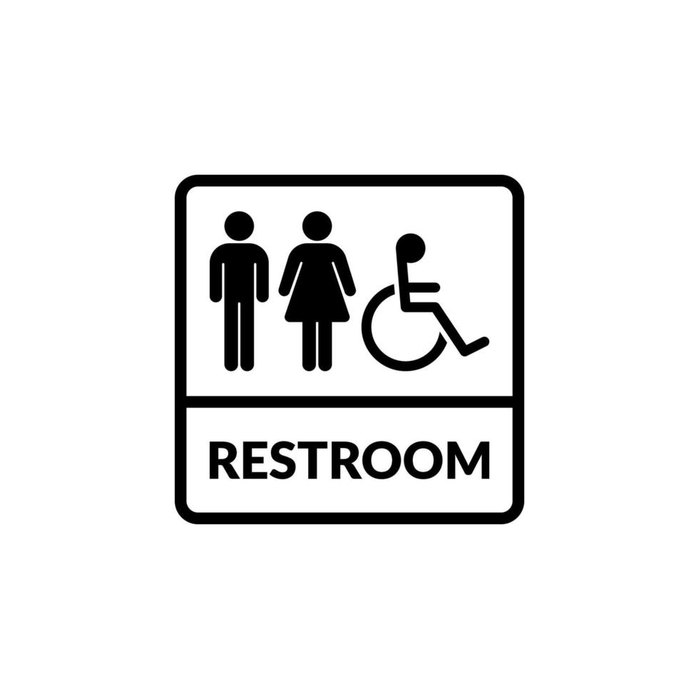 Restroom Sign Vector Isolated On White Background