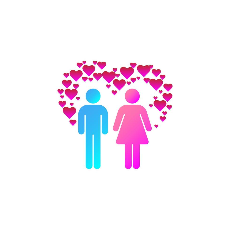 couple in love gradient vector