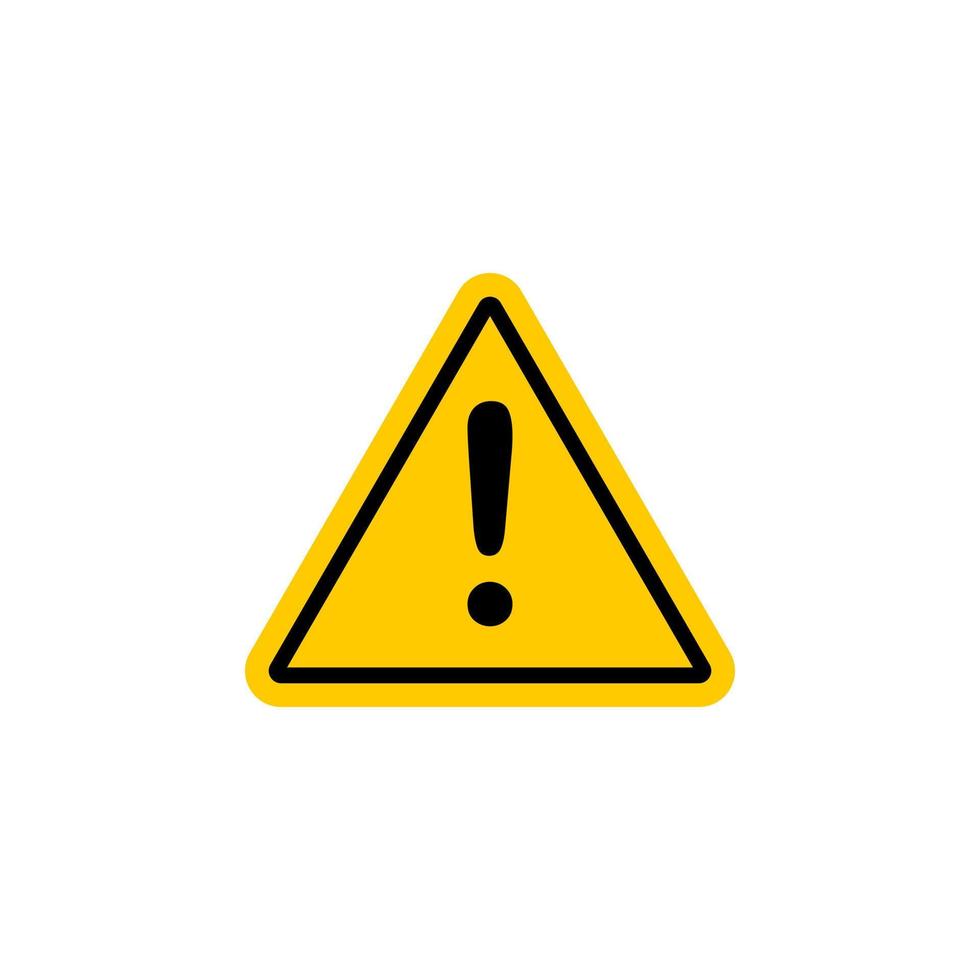 Caution sign, danger symbol with exclamation mark vector