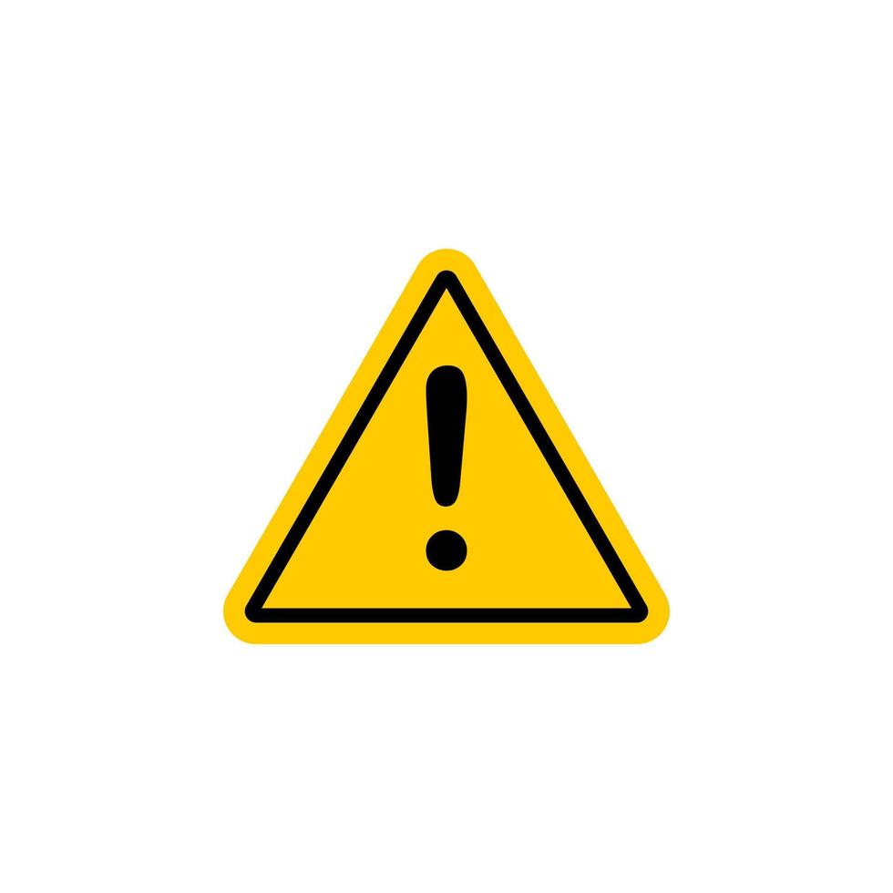 Caution sign, danger symbol with exclamation mark vector