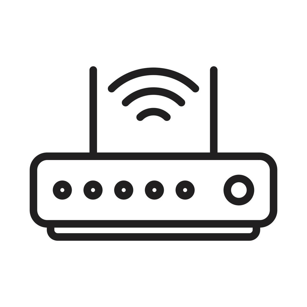 Wifi enrutador contorno iconos, módem iconos, inalámbrico enrutador conectividad, banda ancha línea, Internet conexión, acceso punto vector íconos