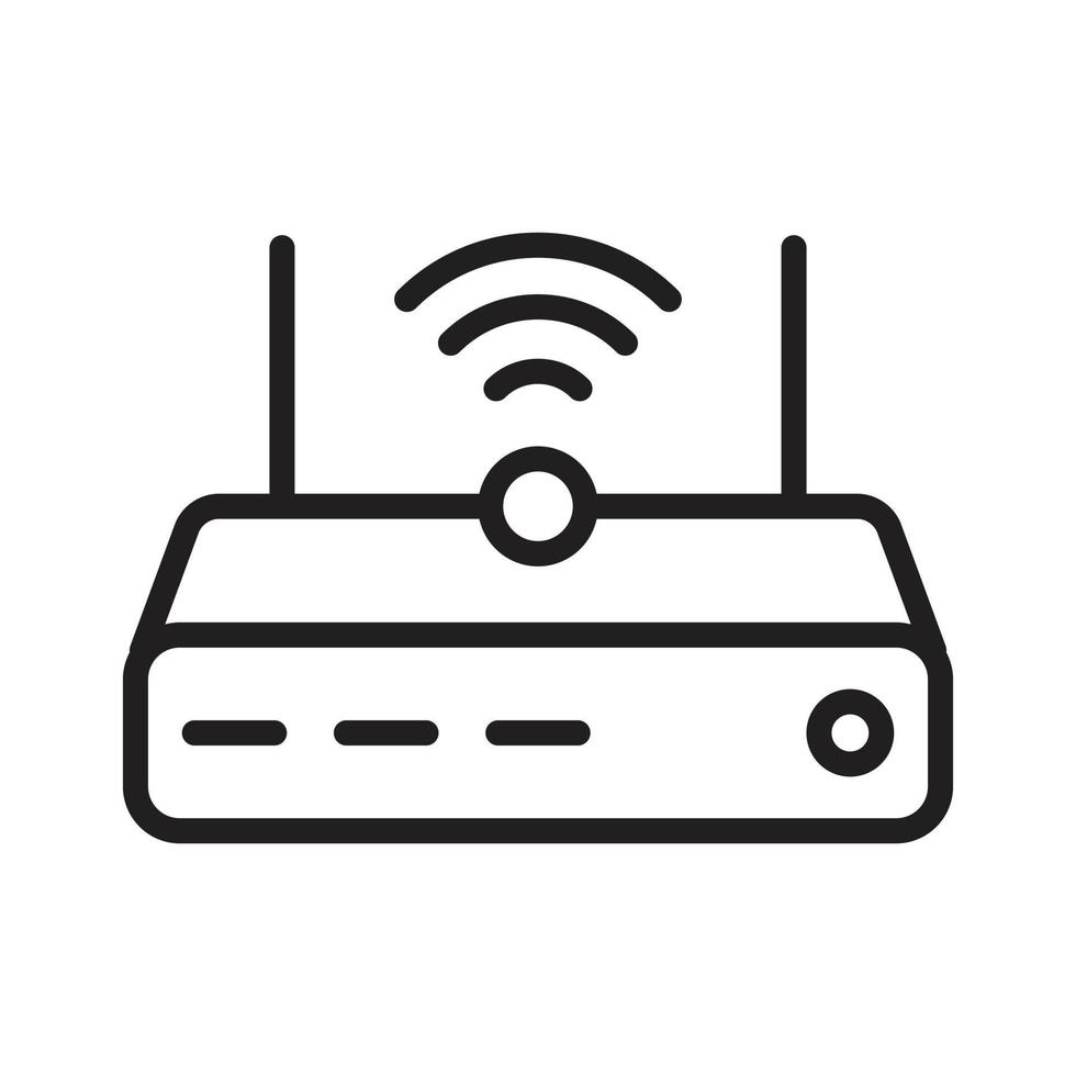 WiFi Router Outline Icons, Modem Icons, Wireless Router Connectivity, Broadband Line, Internet Connection, Access Point Vector Icons