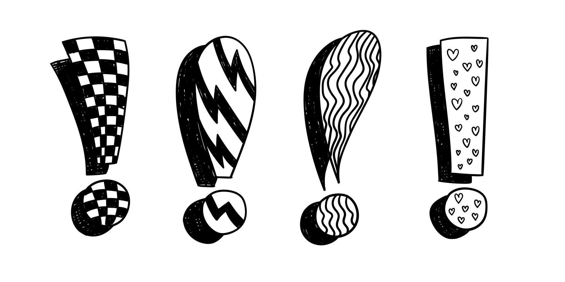 Big decorated exclamation mark set. Perfect for illustrations. vector