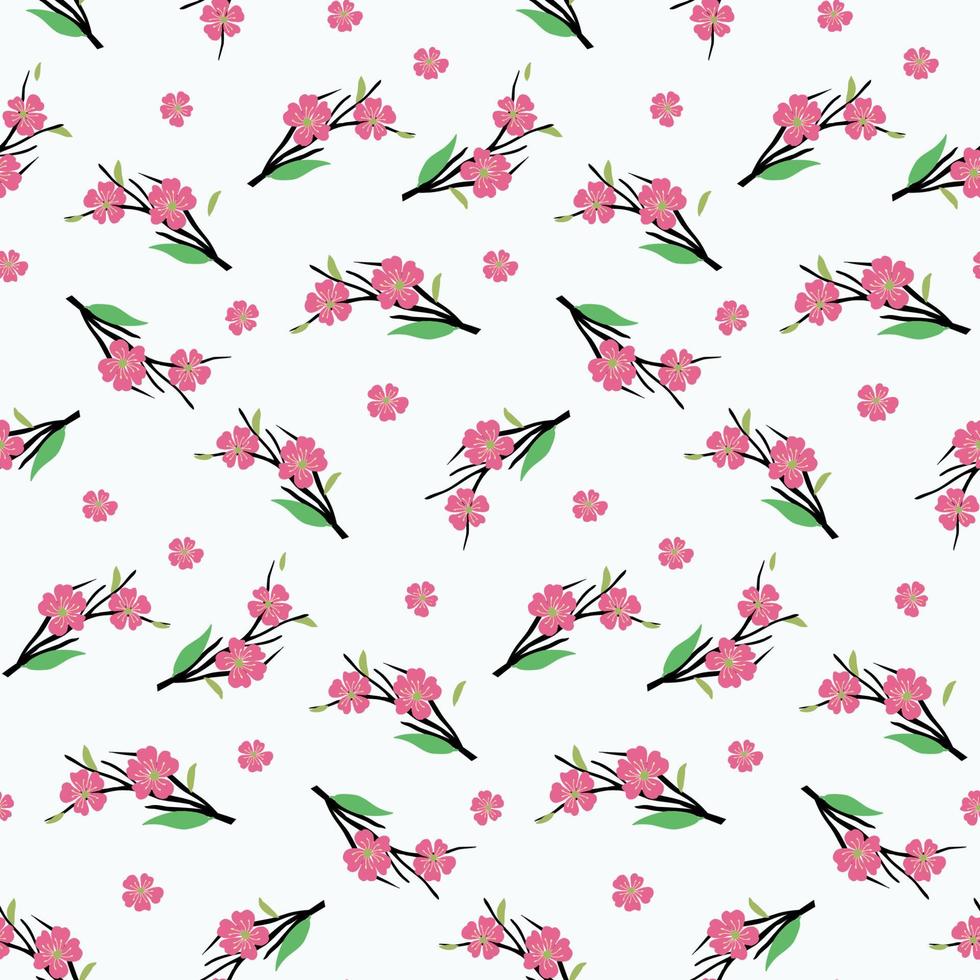 Floral sakura seamless pattern for textile vector