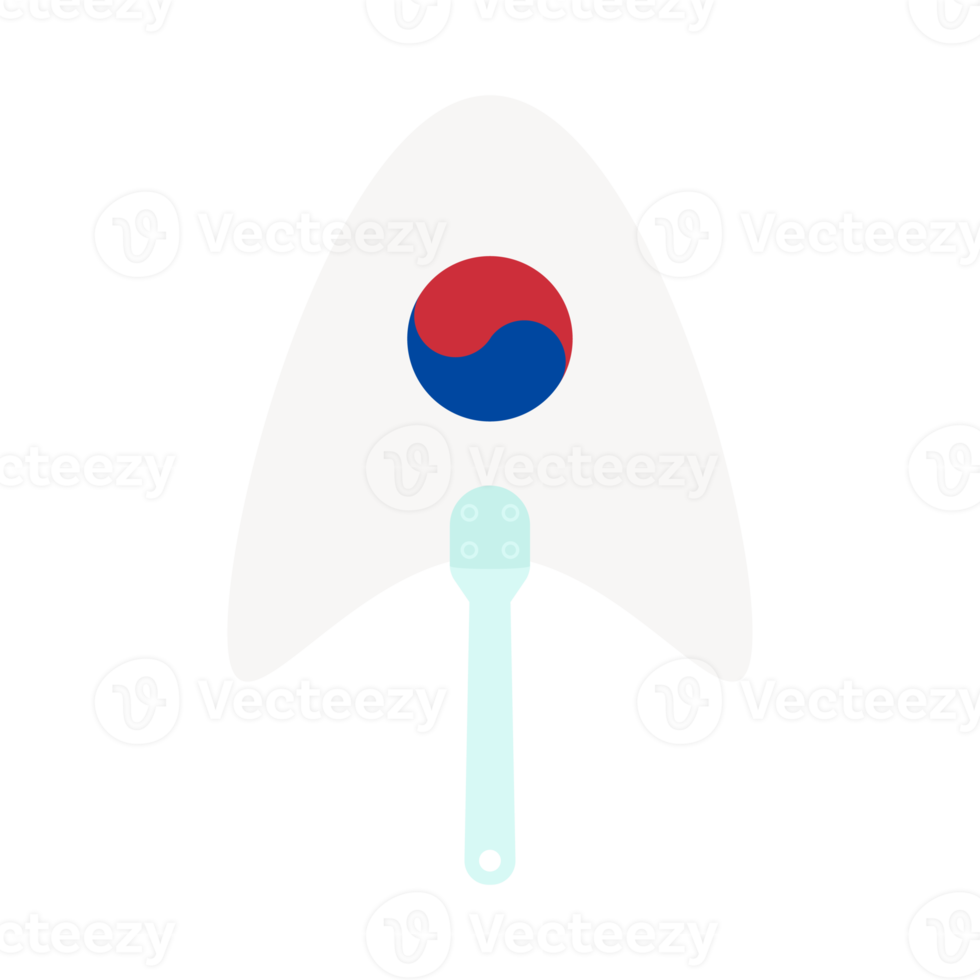 Aesthetic Manual Handle Hand Fan Taeguk Flag png