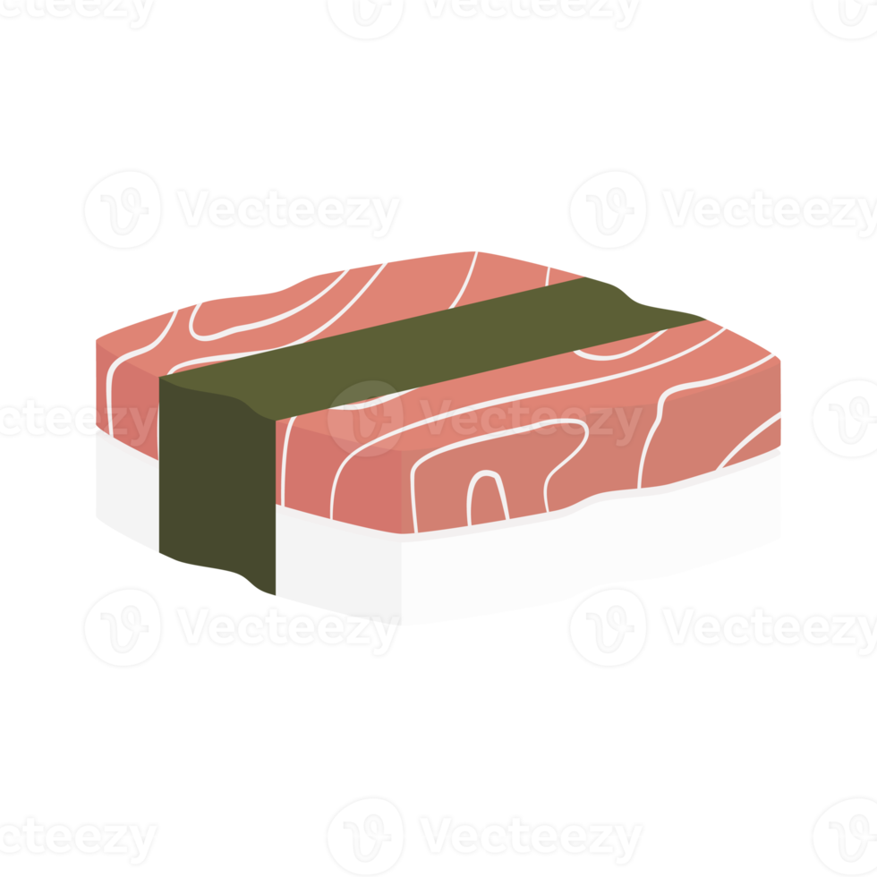 Tuna Meat Slice Sushi Rice Nori Seaweed Food png