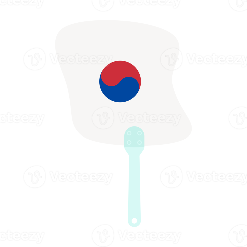 Aesthetic Manual Handle Hand Fan Taeguk Flag png