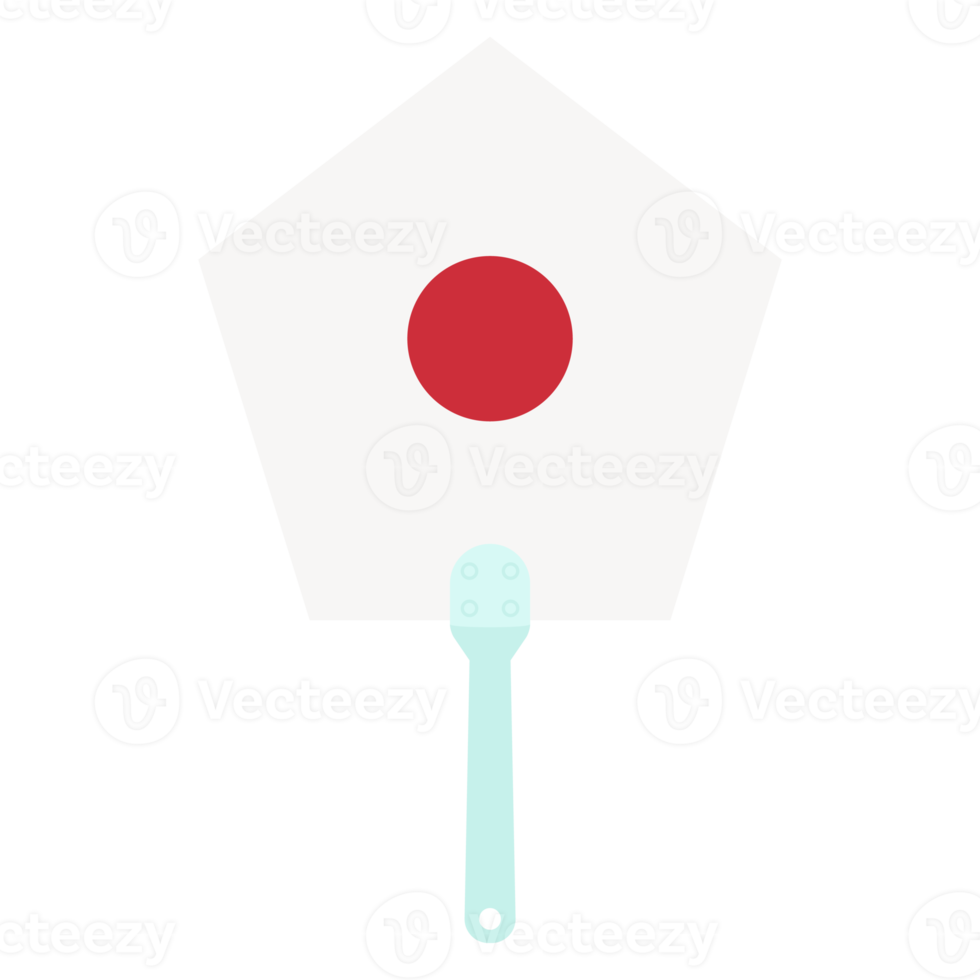 Aesthetic Manual Handle Hand Fan Japan Flag png