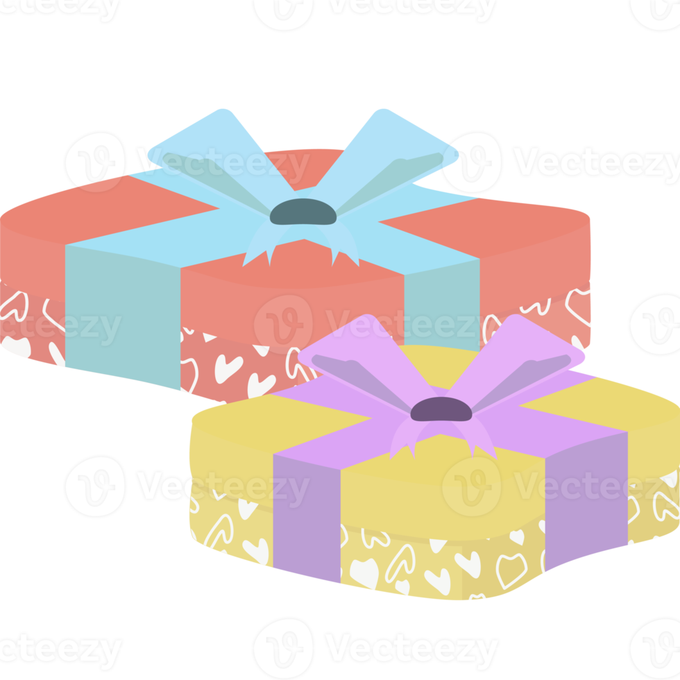 Gift Box Wrap Ribbon Love Heart Symbol Pattern png