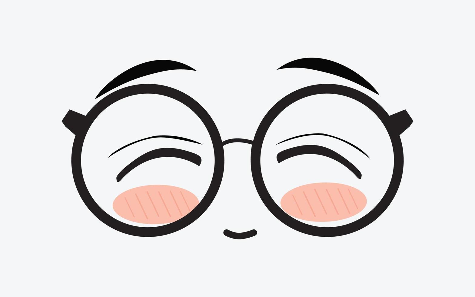 Vector of cute facial expressions by using glasses