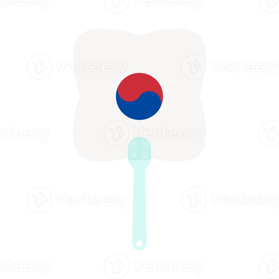 Aesthetic Manual Handle Hand Fan Taeguk Flag png