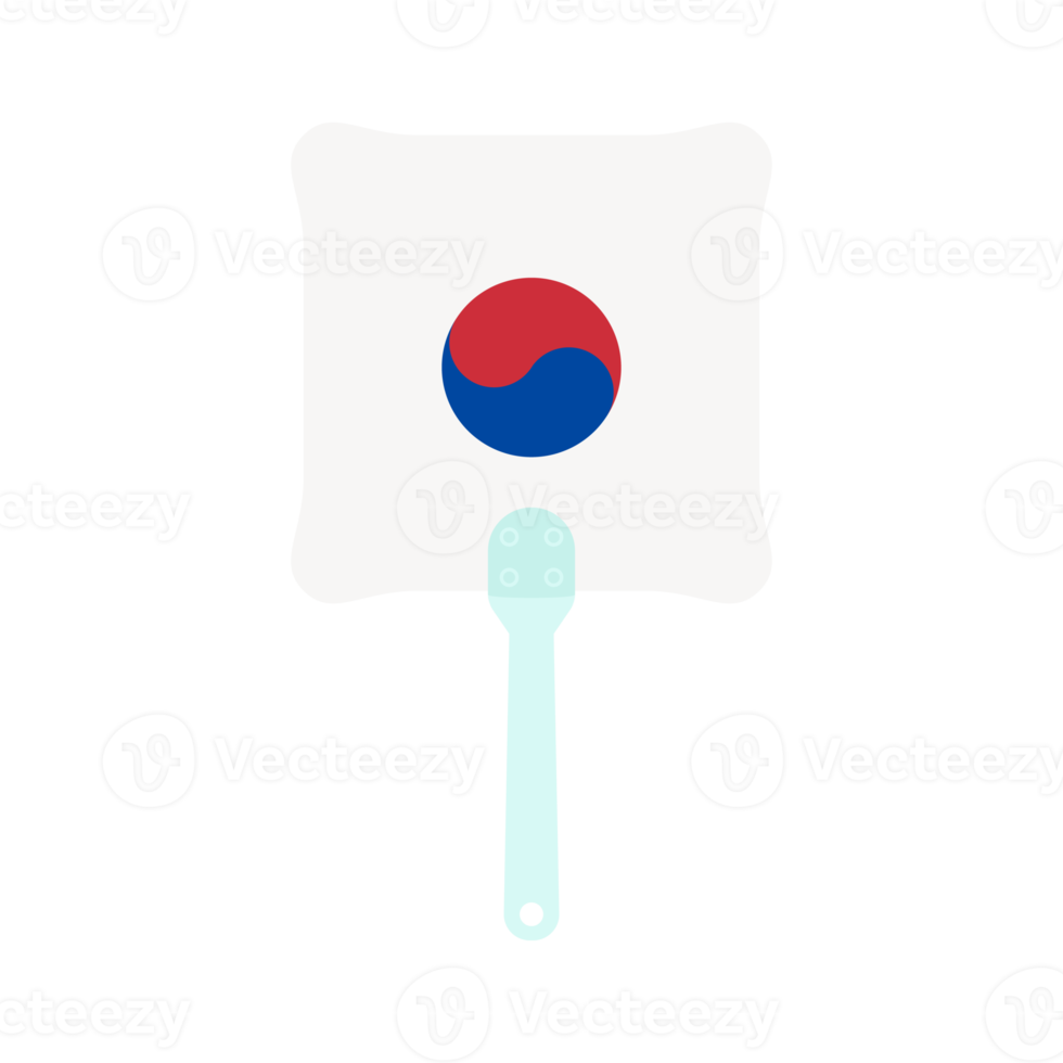 Aesthetic Manual Handle Hand Fan Taeguk Flag png