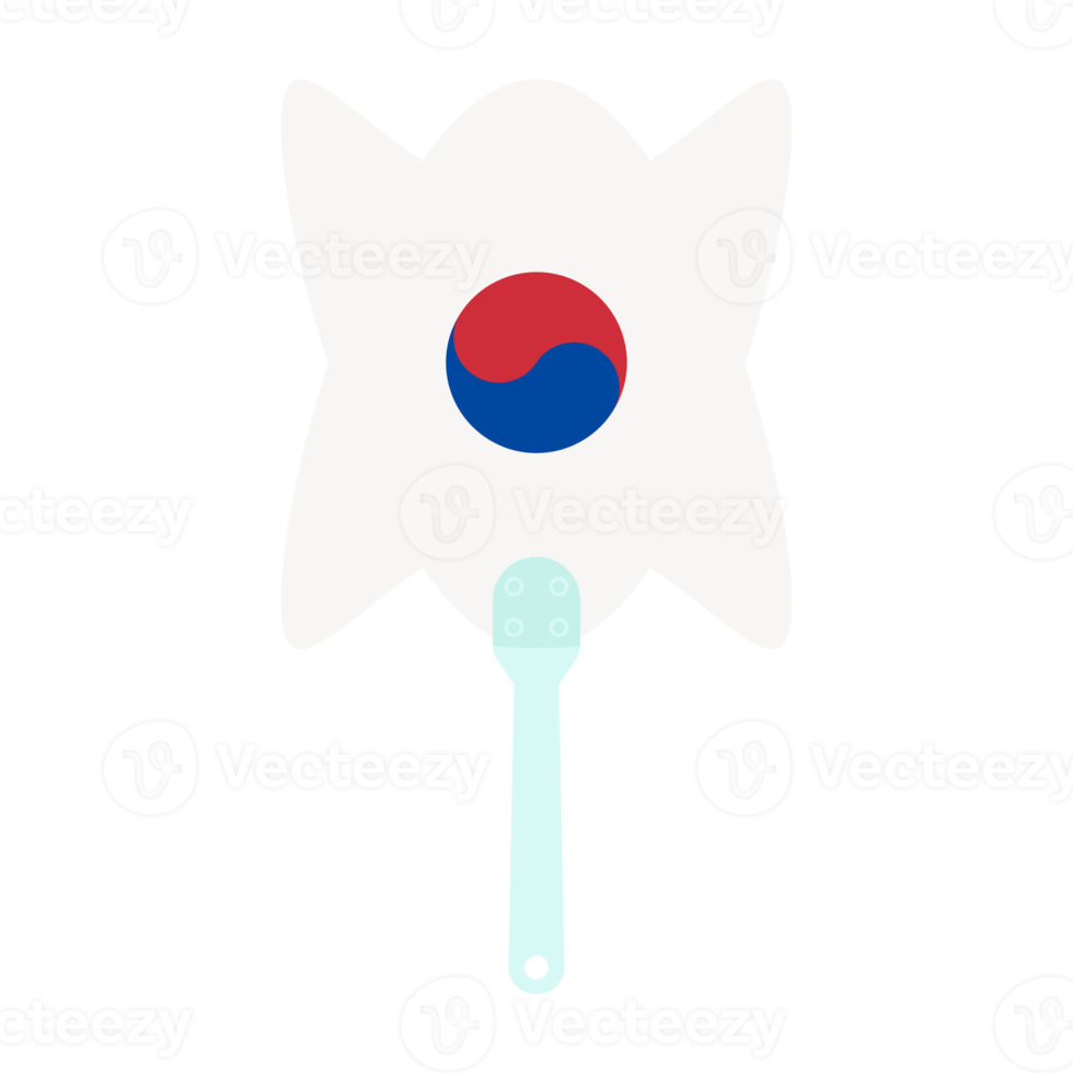 Aesthetic Manual Handle Hand Fan Taeguk Flag png