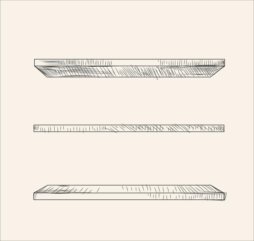 Sketch of wall shelves vector