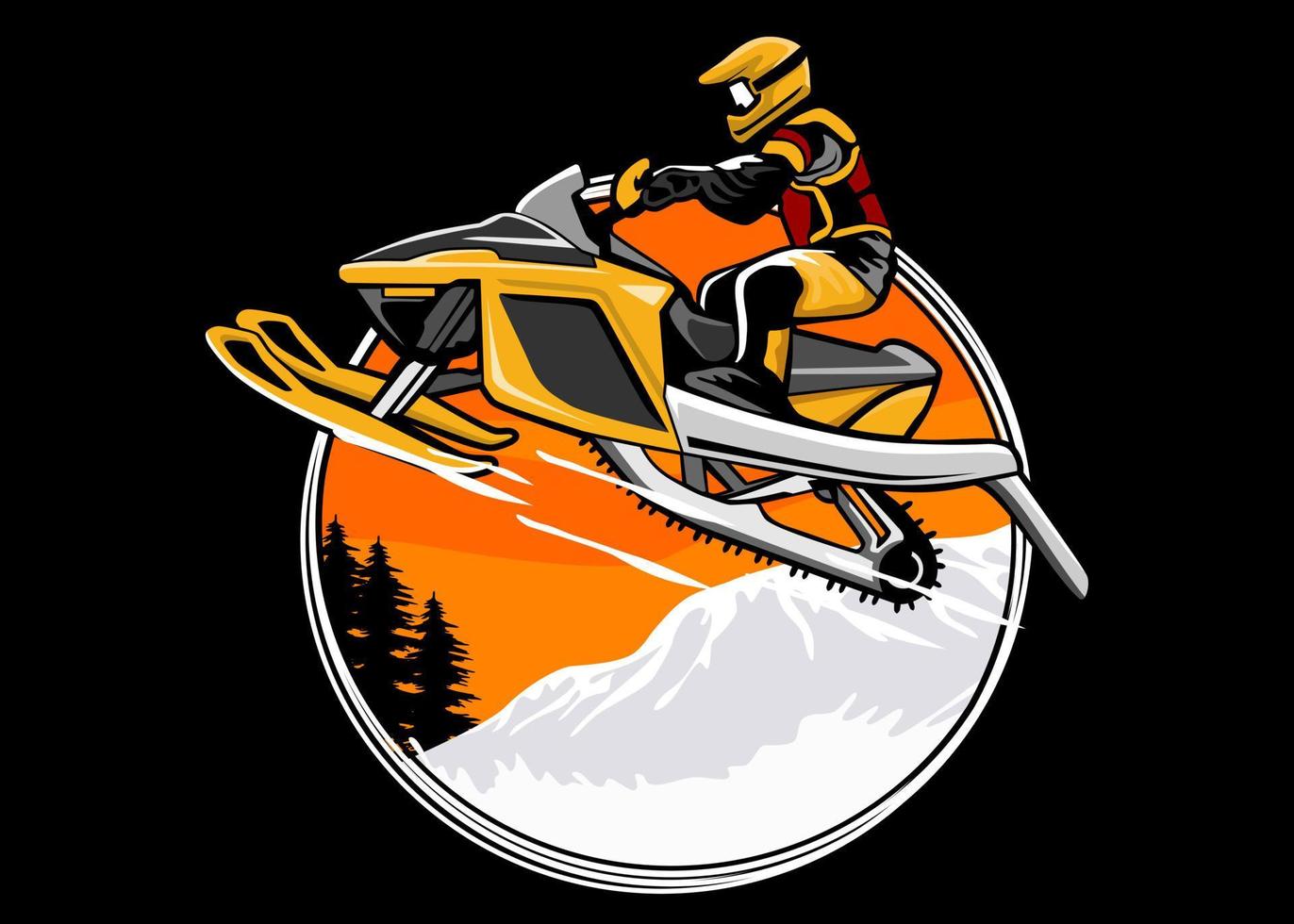 snowmobile trails logo design vector