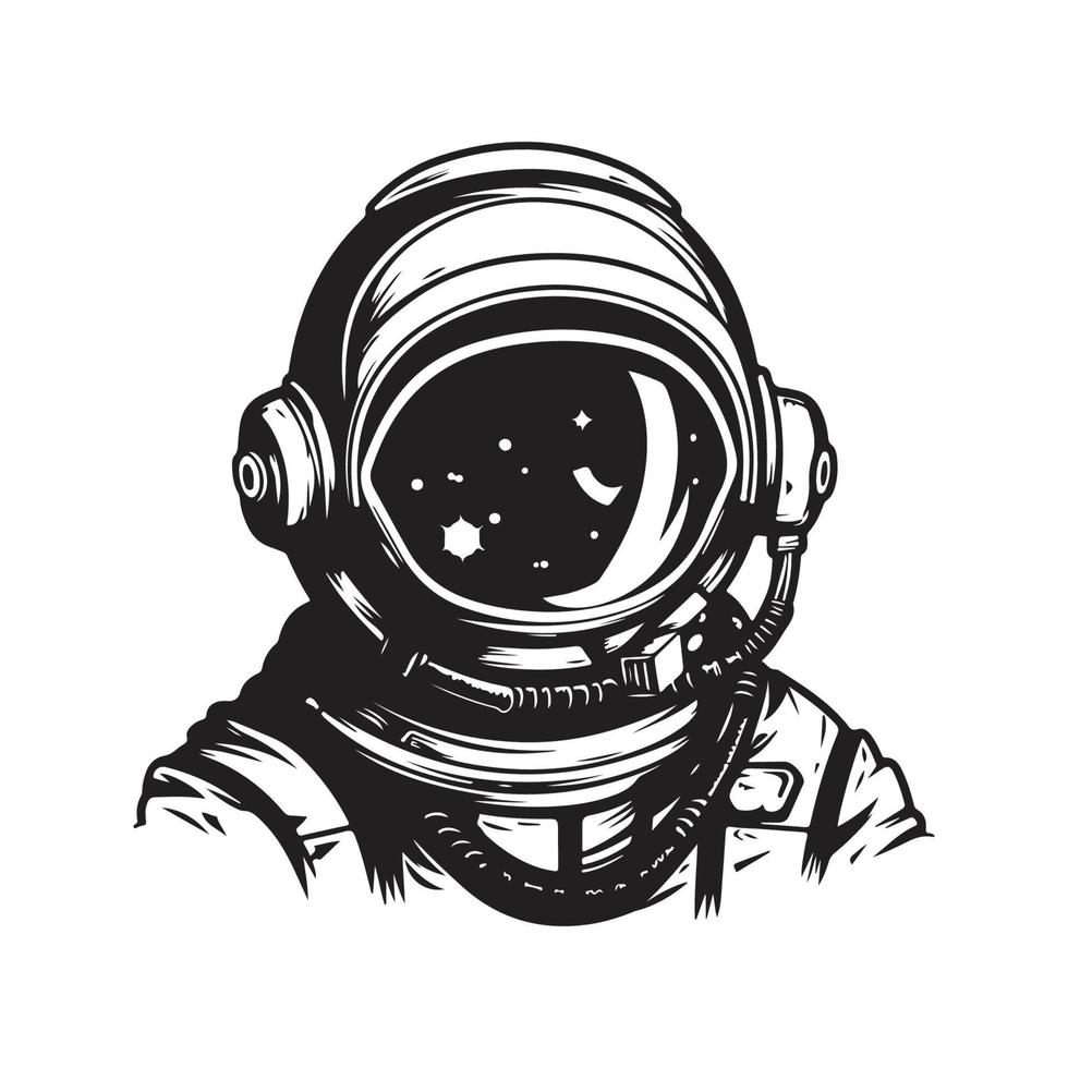 astronauta, vector concepto digital arte, mano dibujado ilustración