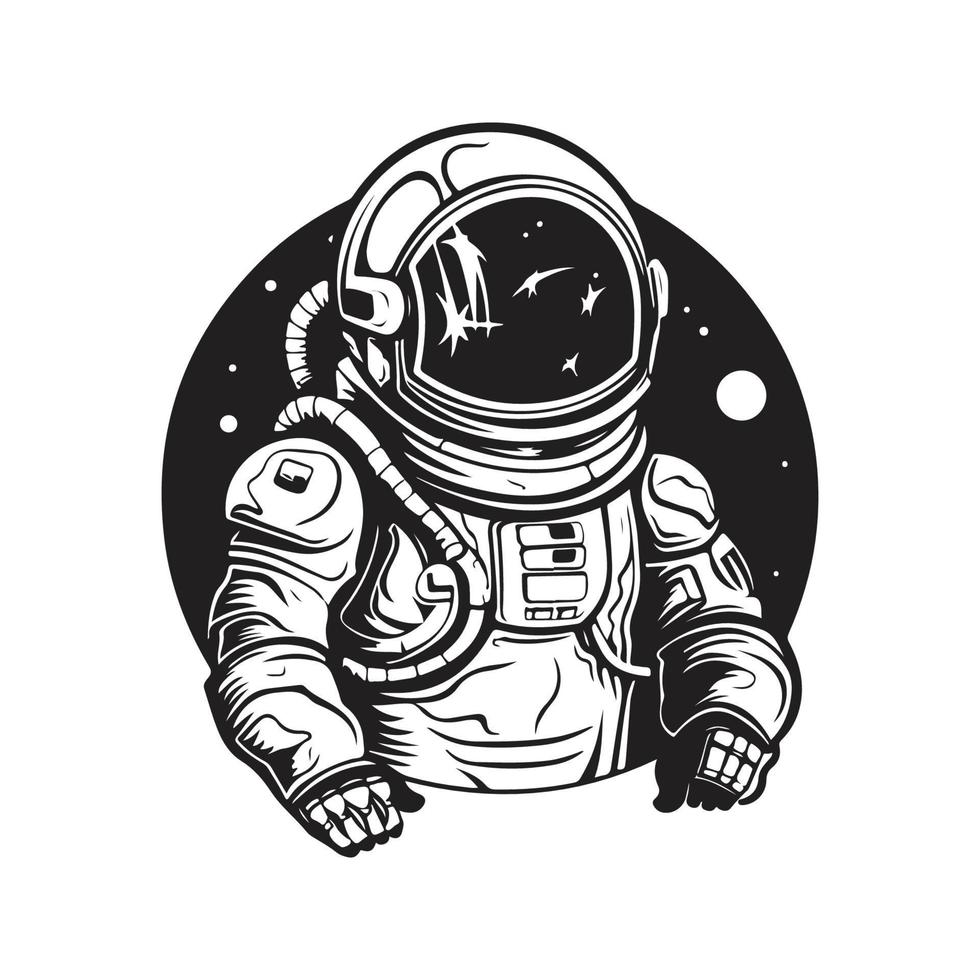 astronauta, vector concepto digital arte, mano dibujado ilustración
