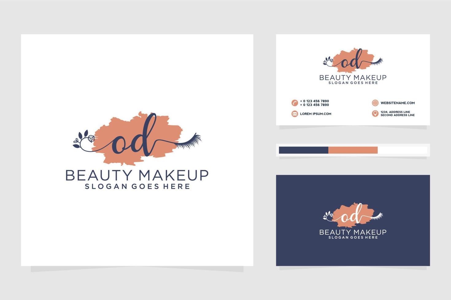 Initial OD Feminine logo collections and business card template Premium Vector
