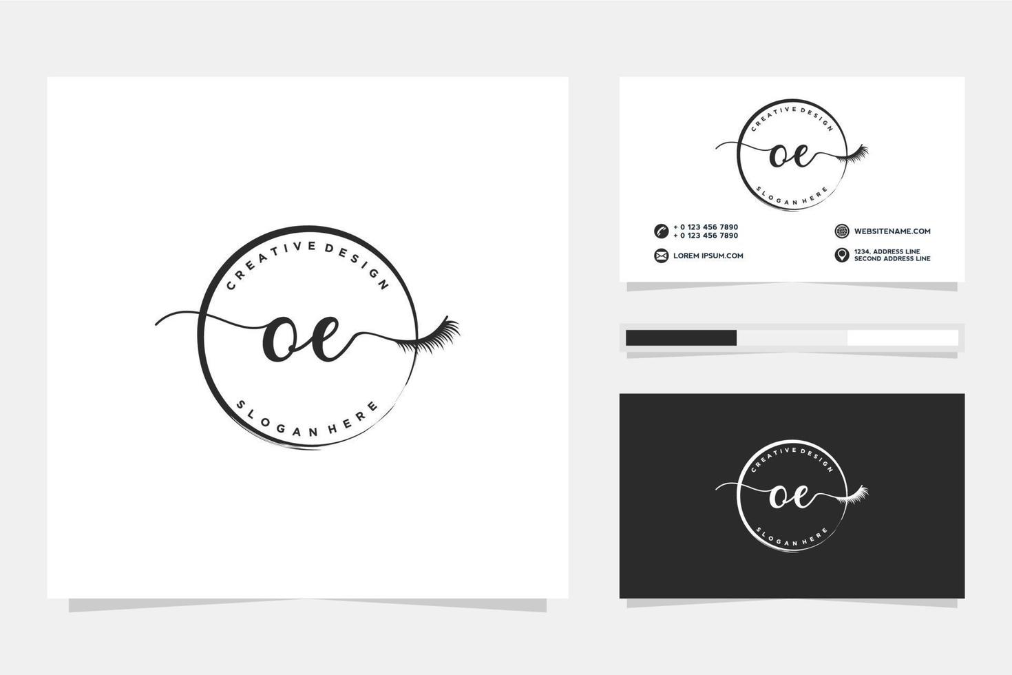 Initial OE Feminine logo collections and business card template Premium Vector