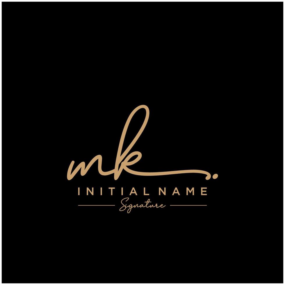Letter MK Signature Logo Template Vector