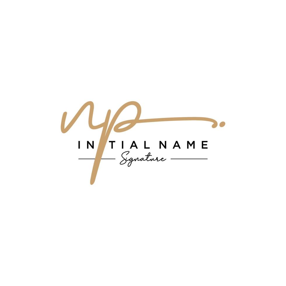 Letter NP Signature Logo Template Vector