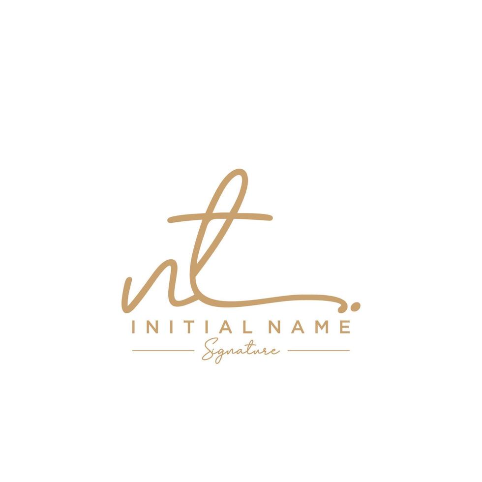 Letter NT Signature Logo Template Vector