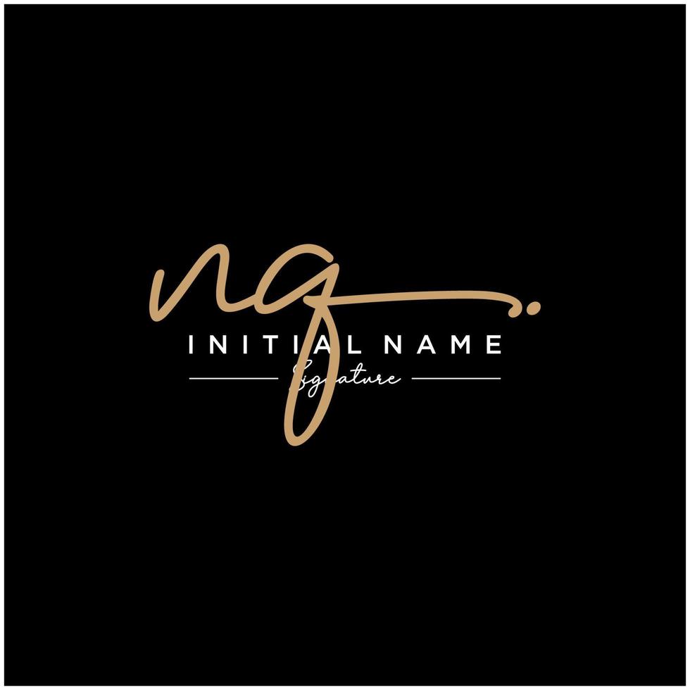 Letter NQ Signature Logo Template Vector
