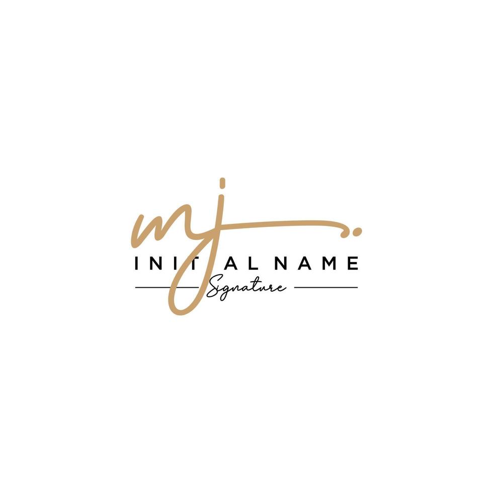 Letter MJ Signature Logo Template Vector