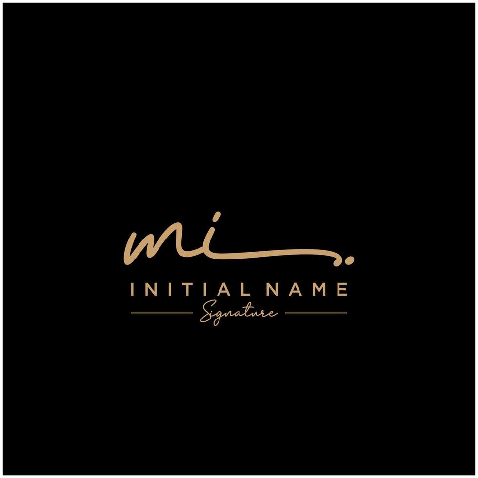 Letter MI Signature Logo Template Vector