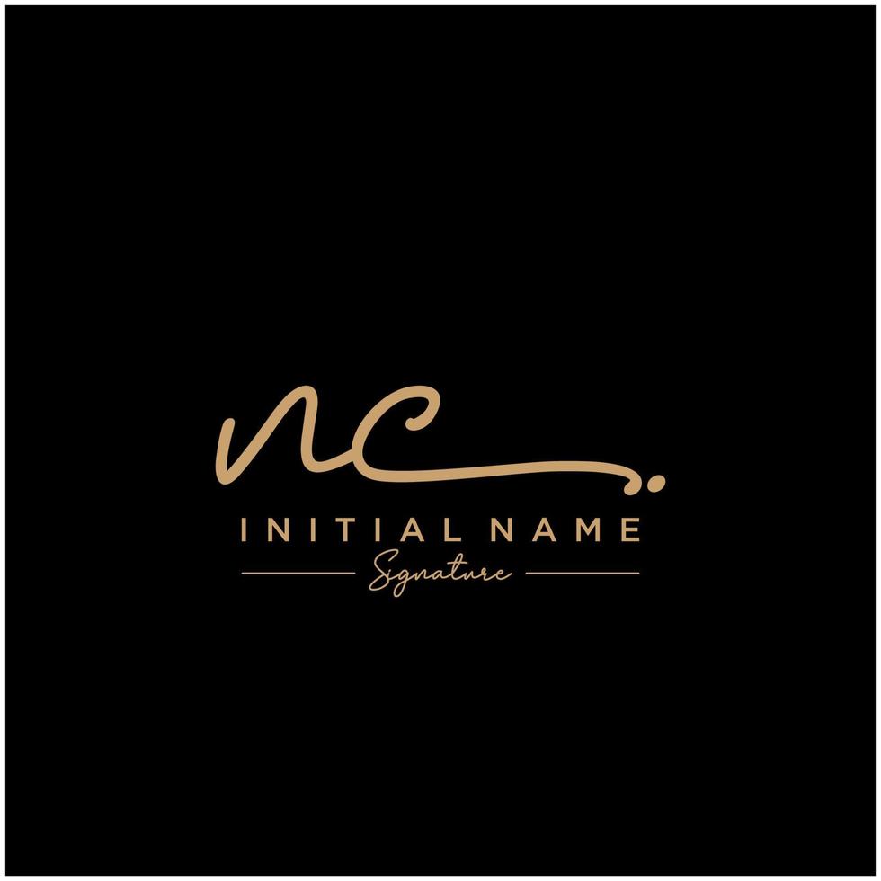 Letter NC Signature Logo Template Vector