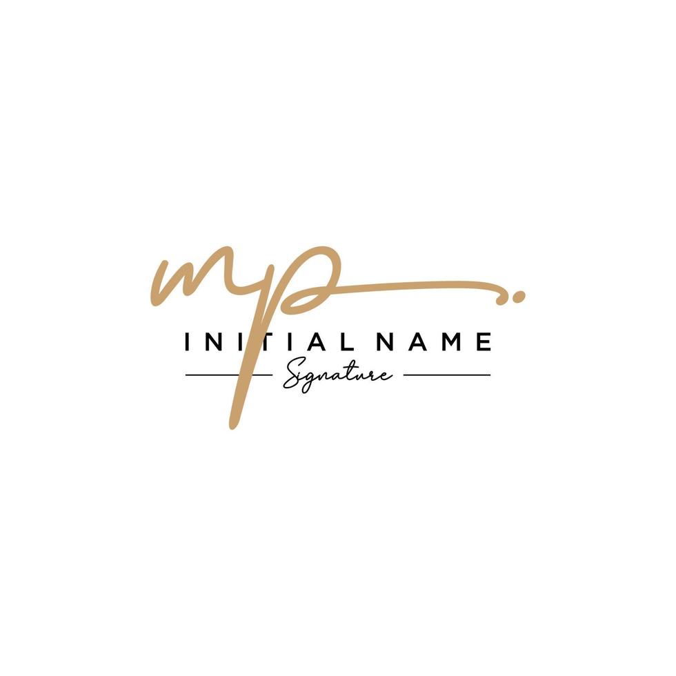 Letter MP Signature Logo Template Vector