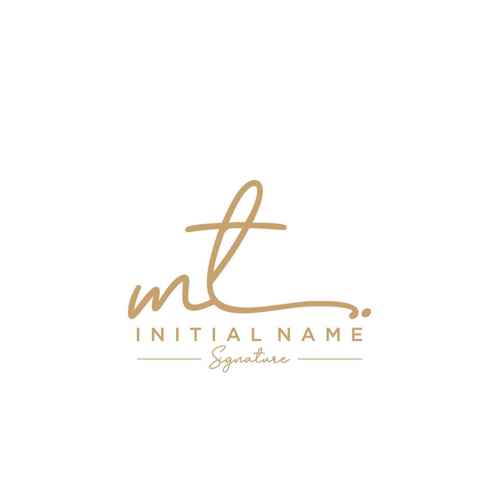 Letter MT Signature Logo Template Vector