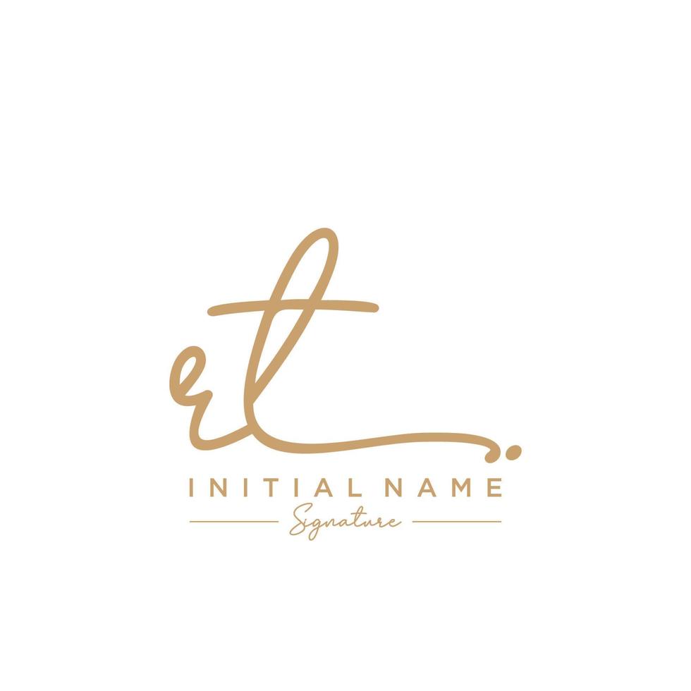 Letter RT Signature Logo Template Vector