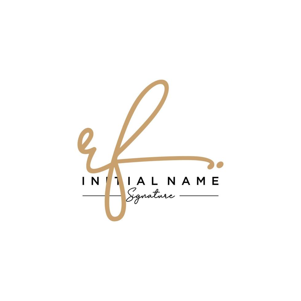 Letter RF Signature Logo Template Vector