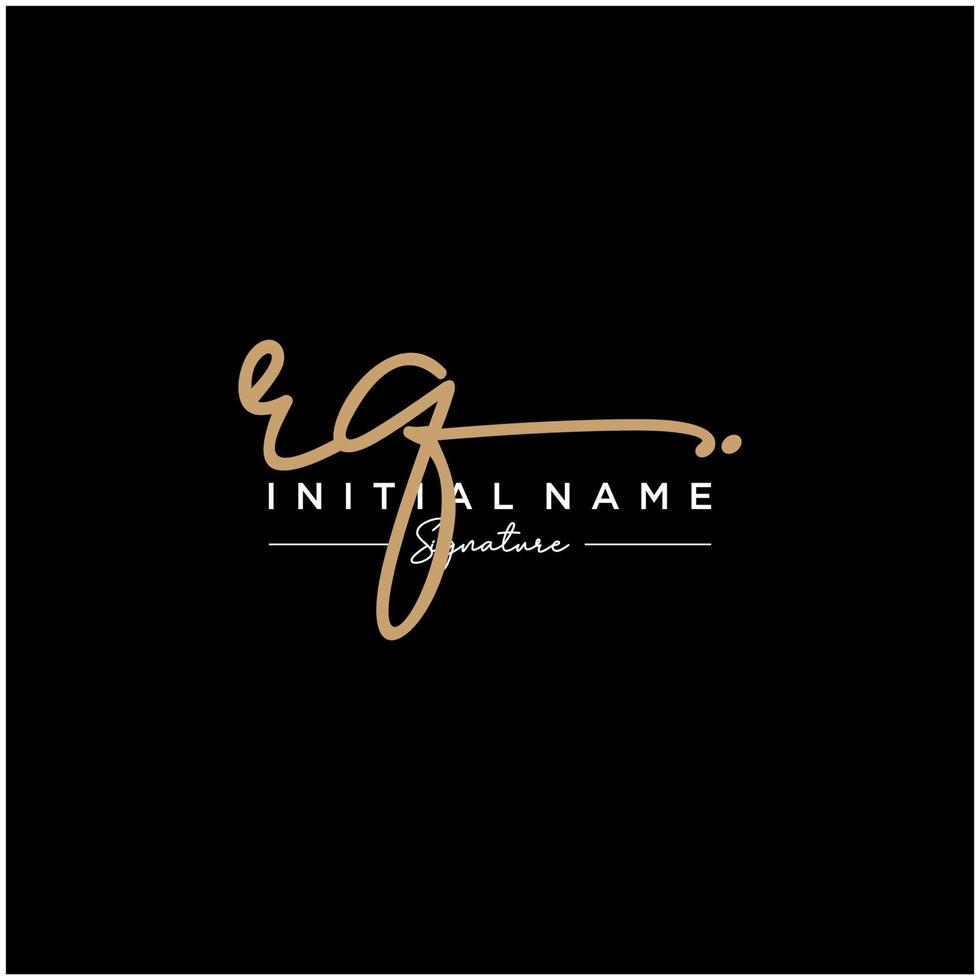 Letter RQ Signature Logo Template Vector